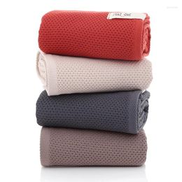 Towel 70x140CM Cotton Quick-dry Plaid Bath Towels Soft Dry Kitchen Clean Absorbent Solid Color