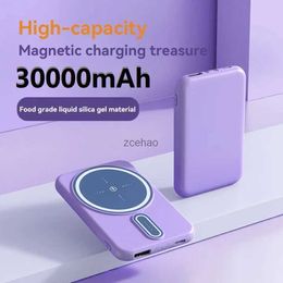 Cell Phone Power Banks 30000mAh PowerBank Mini Wireless Fast Charge Magnetic Charging Treasure High Capacity For iPhone Magsafe Charge External Battery