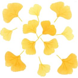 Decorative Flowers Fake Ginkgo Leaves Yellow Artificial Vine Morning Glory Decor Party Leaf Supplies