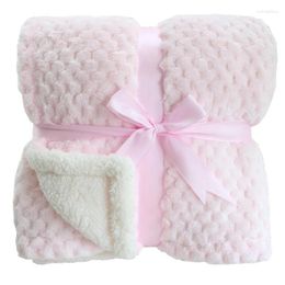 Blankets Thermal Furry Plaids Sherpa Baby Blanket Winter For Girls And Boys Soft Swaddle Born Wrap Crib Beddings