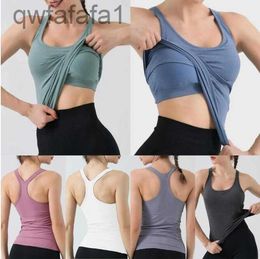 Sleeveless Ebb to Street Tank Tops Yoga Women Vest with Padded Bra Workout Fitness Athletic Ll Sport T-shirt 7BRF