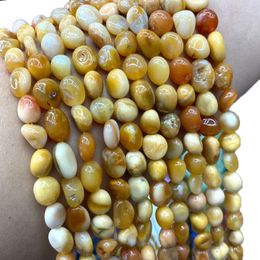 Loose Gemstones Fine Natural Stone Burma Yellow Jade Irregular Gravel Gemstone Spacer Beads For Jewellery Making DIY Bracelet Necklace 15''