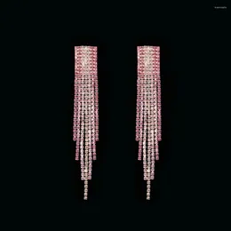 Dangle Earrings Full Crystal Rhinestone Tassel Drop Women High Quality Party Long Jewellery Fashion Fringe 2024