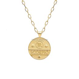 1000S 14K Real Gold Cancer Round Pendant Necklace Jewellery Thanks Giving Custom Wholesale Gift Pendants Necklaces