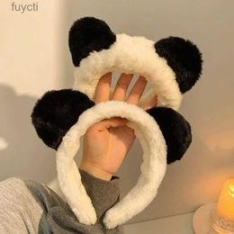 Party Hats YHJ Cute Frog Panda Plush Hair Bands Party Hair Band Wash Face Headbands Cartoon Headwear Hair Accessories Headbands for Women YQ240120