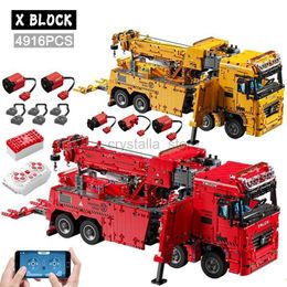 Blocks Technical Car Rescue Vehicle APP Remote Control Crane Electric Moter Trucks MOC Bricks Building Blocks Boys Toys Childrens Gifts 240120