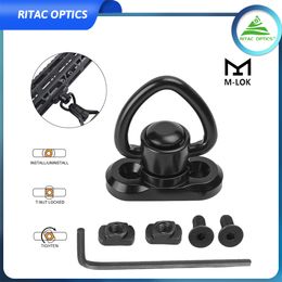 M-lok 2pcs Sling Swivel Stud Mount Adapter for M-lok Rail Quick Release Qd Sling Swivel Adapter Rail Mount Kit Tool Hunting Equipment