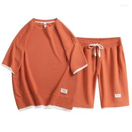 Men's Tracksuits Mens Summer Casual Harajuku T Shirts And Shorts 2 Two Pieces Sets Sportswear Hip Hop Running Man Suits