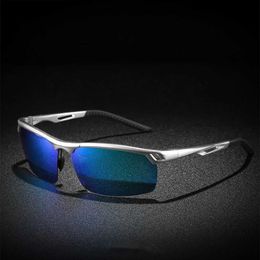 Sunglasses Sport Al-mg Alloy Rimless Polarised Mirror Sunglasses Grey Brown Red Blue Lenses Driving Outdoors Sun Glasses YQ240120