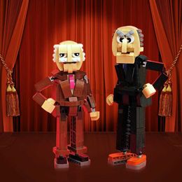 Blocks Gobricks MOC Waldorf and Statler Brickheadz Building Blocks Ideal Figure Bricks Sets Children DIY Model Adult Toys Birthday Gift 240120