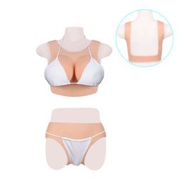 Costume Accessories Combo Sale Hollow Back Breast Forms B C D E G CUP and Panties Silicone Penetratable Vagina Boxer Briefs Men 1G
