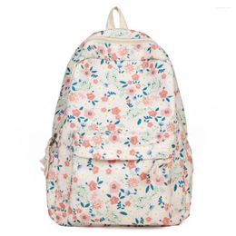 School Bags Women Bookbag Large Capacity Floral Stylish Laptop Backpack Oxford Cloth Casual Multifunction Knapsack Commuting