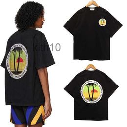 Designer Fashion Clothing Tees Hip Hop Tshirts Rhude Sunset Coconut Tree Print Men's Women's Minority Loose Summer Cotton T-shirt Streetwear Tops Sportswear Dz81