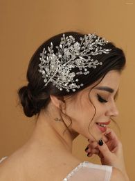 Hair Clips Design Fashion Bridal Handmade Crystal Leaf Rhinestone Wedding Headdress Hairbands