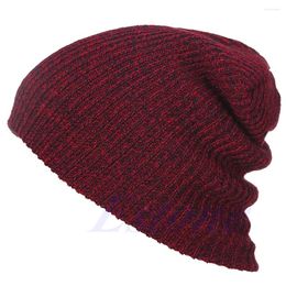 Berets Knit Men's Women's Baggy Beanie Oversize Winter Hat Ski Slouchy Skull