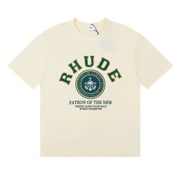 Rhude T-shirt Summer Designer Shirt Shirts Tops Luxury Letter Print Mens Women Clothing Short Sleeved S-xxl