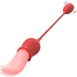 Sex toy Massager Licklip Tongue Rose Vibrators Licking Egg g Spot Nipple Vagina Massage Clitoris Stimulator Anal Butt Toys for Female Gift
