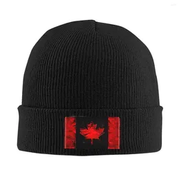 Berets Canada Flag Beanie Cap Unisex Winter Warm Bonnet Homme Knit Hats Hip Hop Outdoor Canadian Patriotic Skullies Beanies