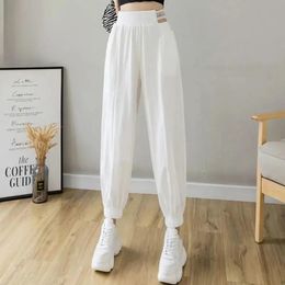 Capris Women's Pants and Capris Elastic Waist Fitness Sweatpants Jogging White Sports Pencil Clothing Black Joggers Trousers for Woman