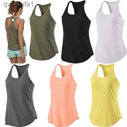 Lu-663 Women Racerback Yoga Tank Tops Sleeveless Fitness Shirts Quick Dry Athletic Running Sports Vest Workout t Shirt LK23