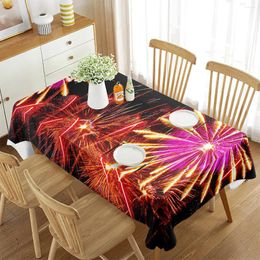 Table Cloth Colorful Fireworks Tablecloth Festive Festival Home Decor Rectangular Dining Room Wedding Banquet Kitchen