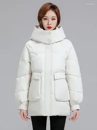 Women's Trench Coats FMFSSOM Fur Hooded Long Parkas Fashion Casual Thick Coat Jacket Winter Women Chic Sleeve Loose Zipper Warm Pocket