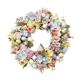 Decorative Flowers Artificial Easter Wreath Green Leaves Garland Ornament Flower For Wedding Party Farmhouse Decor