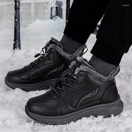 Boots Winter Shoes Men Outdoor Plush Warm High Top Snow Mens Fashion Sneakers Platform Casual Male Cotton