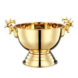 304 stainless steel deer head ear cooler gold silver champagne ice bucket champagne ice bowl226E