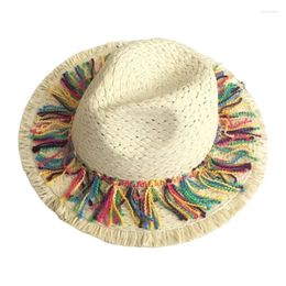 Wide Brim Hats Cinco De Mayo Straw Hat Mexicans Starw Sombrero Beach With Colourful Tassel Fedoras Jazzs Dropship