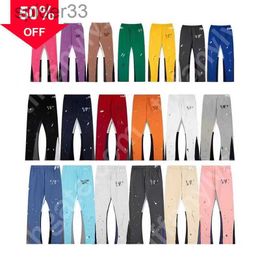 Mens Jeans Fashion Pants Designer Letter Print Sweatpants Women High Street Tees Couple Loose Versatile Casual Traight Dept Short Sleeves Shirts 1M3R