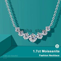 Pendant Necklaces Moissanite Necklace for Woman WeddFine Jewely with Certificates 925 SterlSliver Plated 18k White Gold Necklace J240120