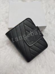 Genuine Leather Card Holders For Lady With Black Gold and Sliver Color Multilayer Card Bags Credit Coin Mini Wallet Bags cardholder