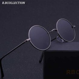 Sunglasses R.BCOLLECTION Steampunk Round Sunglasses Men Women Anti-UV Polarised Metal Frame Retro Sun Glasses Mirror gafas de sol 801 YQ240120