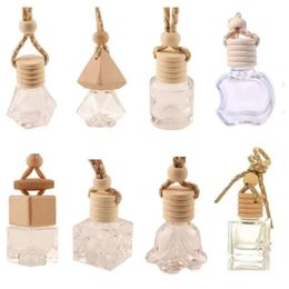 Wholesale Car perfume bottle home diffusers pendant perfume ornament air freshener for essential oils fragrance empty glass bottles FY5288 ss1117