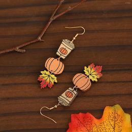 Dangle Earrings Halloween Wooden For Women Funny Pumpkin Creative Hollow Jewelry Accessories Gift