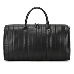 Duffel Bags Men Women Real Leather Travel First Layer Cowhide Large Capacity Fitness Bag Business Trip Handbag Shoulder Messenger