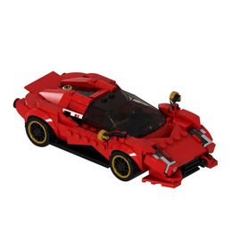 Blocks Gobricks MOC De Tomaso P72 Model Bricks Mini Red Sport Car Building Blocks Sets Knocking Technical Science Fiction Toys Gifts 240120