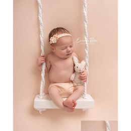 Keepsakes Wooden Swing Born Posing Prop Natural Toys Vintage Rainbow Rame Boho Childrens Pography Shootsession Aid Drop Delivery Baby Dhzf6