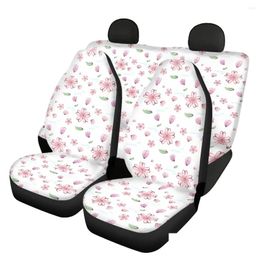 Car Seat Covers Ers Beautif Cherry Blossoms Design Heavy-Duty Nonslip Fl 4Pcs Vehicle Protector Elastic Remove Drop Delivery Automobil Othuj