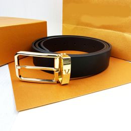 Designer Belt Women Fashion Genuine Leather Belt Classic Men Big Gold Buckle Business Casual Luxury Pin Buckle Ceinture