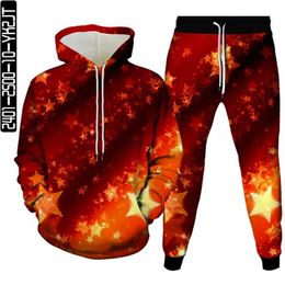 Men's Tracksuits Universe Galaxy Planet Moon Black Hole Earth Harajuku Costume 2 Piece Clothes For Men Hoodies Jogging Pants Sets Plus Size S-6XL