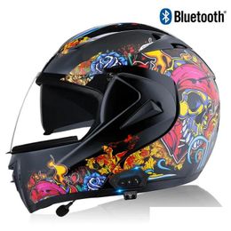 Motorcycle Helmets 2022 -Up Helmet With Bluetooth Fl Four Seasons Riding Dual Lens Uni Motorbike Drop Delivery Automobiles Motorcycles Otrb8