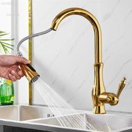 Kitchen Faucets All-copper Cold Pull-out Faucet Household Single-hole Tap Rotating Wash Basin Sink