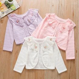 Jackets 2-6 Years Baby Girls Shawls Spring And Summer Kids Thin Coat Little Sun Protection Clothing Lace Air-conditioned Shirts