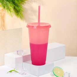 Tumblers Great Straw Cup With Lid Anti-slip PP Colour Changing Tumbler Supplies Plastic Coffee Drinkwere For Student
