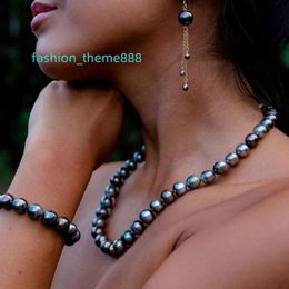 Cring CoCo 9MM 12MM New Simple drop Earrings Pendant wholesale polynesian Hawaiian Pure freshwater pearl Jewellery set