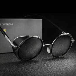 Sunglasses New Retro Steampunk Men Women Sunglasses Round Design Metal Steam Punk Shields Sunglasses UV400 Resin Lenses Sun Glasses Eyewear YQ240120