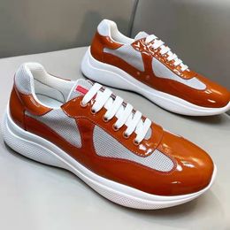 Top Perfect Sports Design Americas Cup Sneakers Shoes Patent Leather Nylon Top Luxury Men's Skateboard Runner Casual Outdoor Walking Casual Shoe top quality