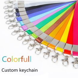 Custom Lanyards Keychain Holder Hang For ID Badge Holder Neck Strap Polyester Any Logo Any Size Any Color Any Styles Promotion Gifts